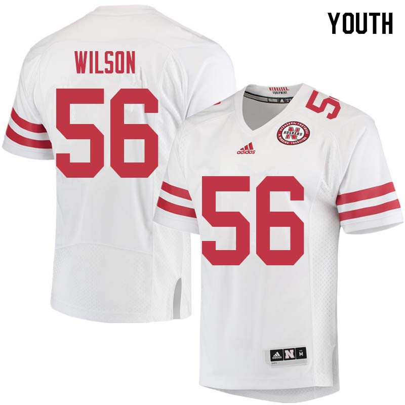 Youth #56 Boe Wilson Nebraska Cornhuskers College Football Jerseys Sale-White - Click Image to Close